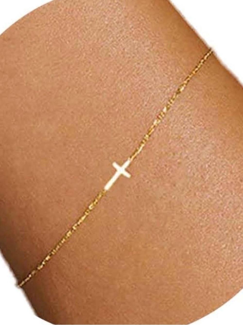 18K Gold Plated Pearl Beaded Cross Bracelets for Women Adjustable
Stainless Stee